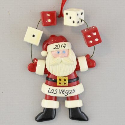 The Las Vegas Santa with Dice personalized christmas Ornaments