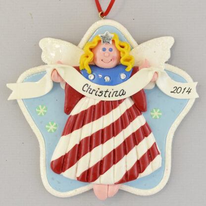 Angel USA Blonde personalized christmas Ornaments