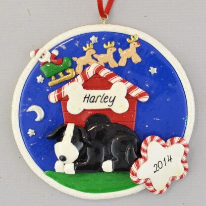 Black Dog personalized christmas Ornaments