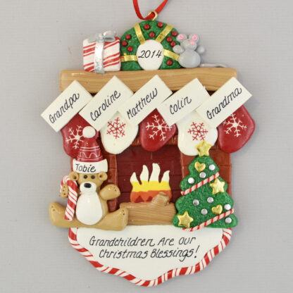 Proud Grandparents of Five Personalized Christmas Ornament