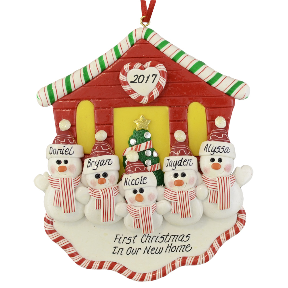 PERSONALIZED CHRISTMAS TREE ORNAMENT OUR NEW HOME FIRST HOUSE FAMILY DOOR GIFT 