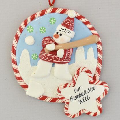 Baseball Star Claydough Christmas Ornament