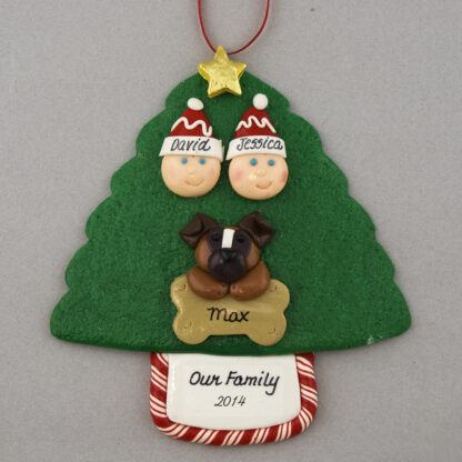 Couple with 1 Pet Personalized Christmas Ornament