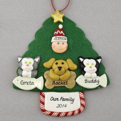 My 3 Pets Personalized Christmas Ornament