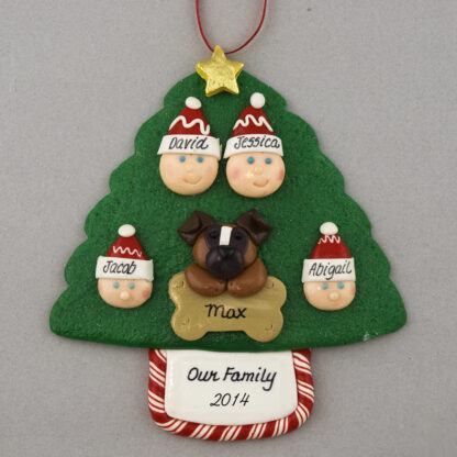 Our Family of 4 and 1 Pet Personalized Christmas Ornament