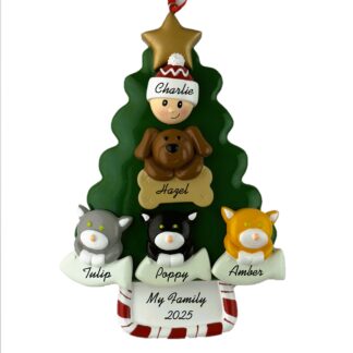 My Four Pets Christmas Ornament