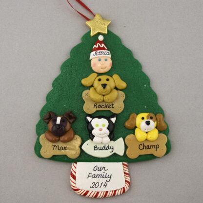 My 4 Pets Personalized Christmas Ornament