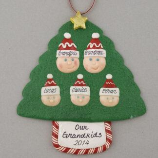 Grandparents of 3 Personalized Christmas Ornaments