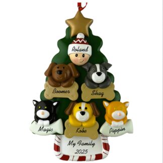 My Five Pets Christmas Ornament