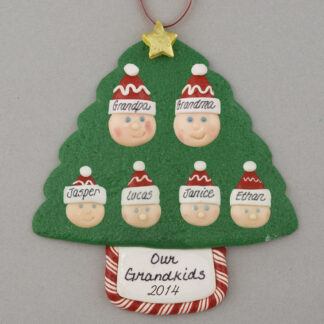 Grandparents of 4 Personalized Christmas Ornaments