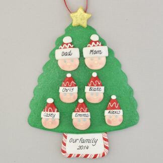 Family Tree of 7 Personalized Christmas Ornament