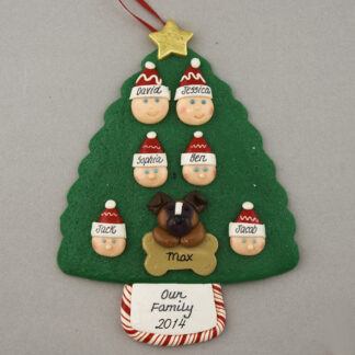Our Family of 6 with 1 Pet Personalized Christmas Ornament