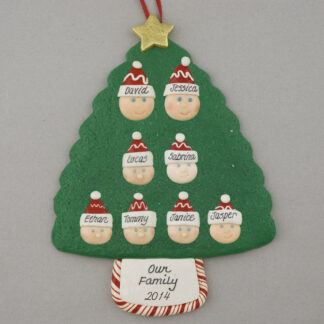 Family Tree of 8 Personalized Christmas Ornament