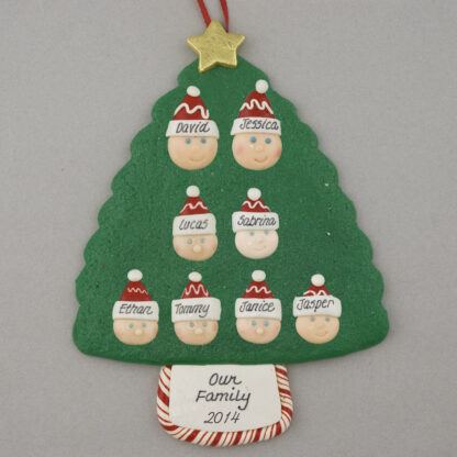Family Tree of 8 Personalized Christmas Ornament