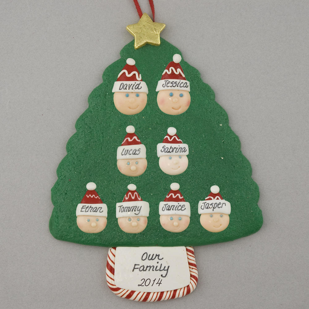Pea Pod Family of 8 Personalized Christmas Tree Ornament Holiday Gift 