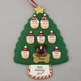 Our Family of 7 with 1 Pet Personalized Christmas Ornament