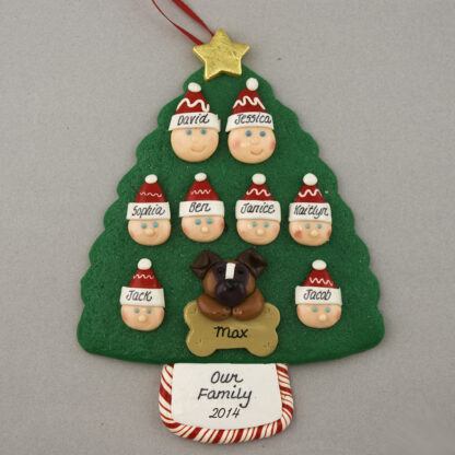 Our Family of 8 with 1 Pet Personalized Christmas Ornament
