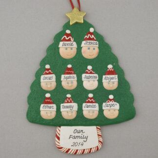 Family of 10 Personalized Christmas Ornament