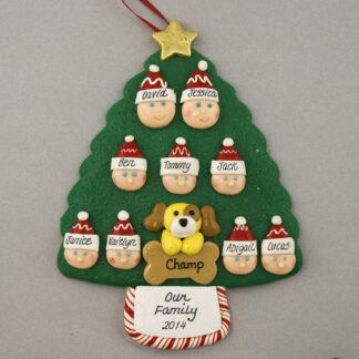 Our Family of 9 with 1 Pet Personalized Christmas Ornament