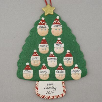 Family Tree of 11 Personalized Christmas Ornament