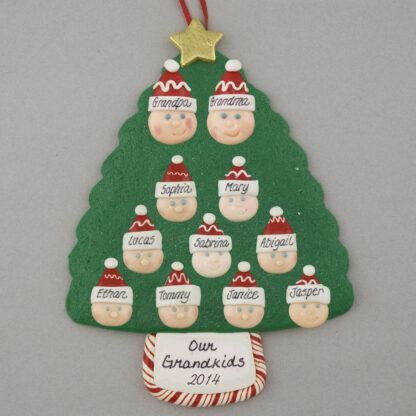 Grandparents of 9 Personalized Christmas Ornaments