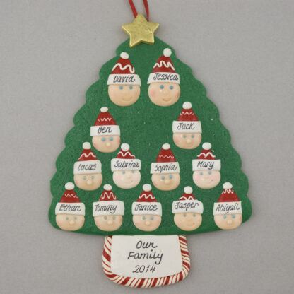 Family Tree of 13 Personalized Christmas Ornament