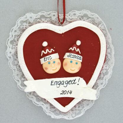 Heart Engagement Personalized Ornament