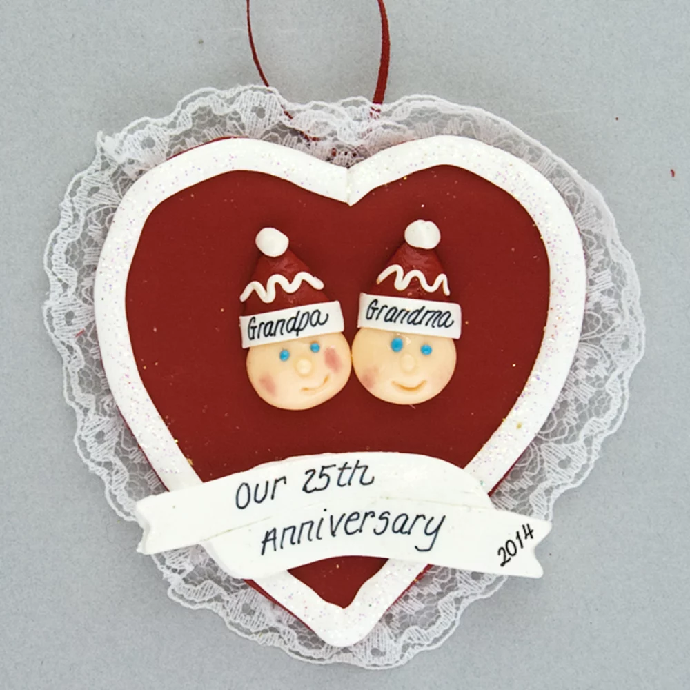 Couple's Anniversary Heart Personalized Ornament