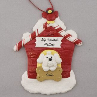 Maltese in Dog House Personalized christmas Ornaments