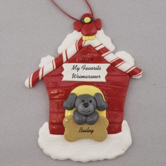 Weimaraner in Dog House Personalized christmas Ornaments
