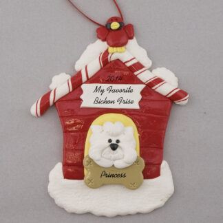 Bichon Frise in Dog House Personalized christmas Ornaments