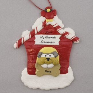 Schnauzer in Dog House Personalized christmas Ornaments