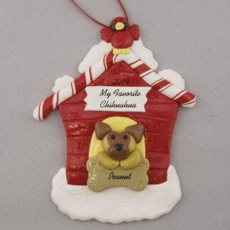 Chihuahua in Dog House Personalized christmas Ornaments