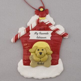 Lab or Retriever in Dog House Personalized christmas Ornaments