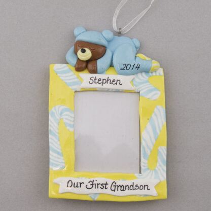 Grandson's Photo Frame Personalized christmas Ornaments