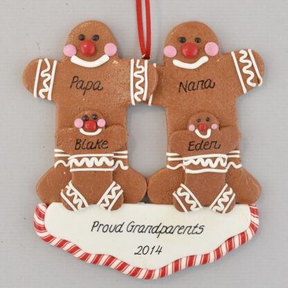 Grandma and Grandpa's Two Sweeties personalized christmas Ornaments