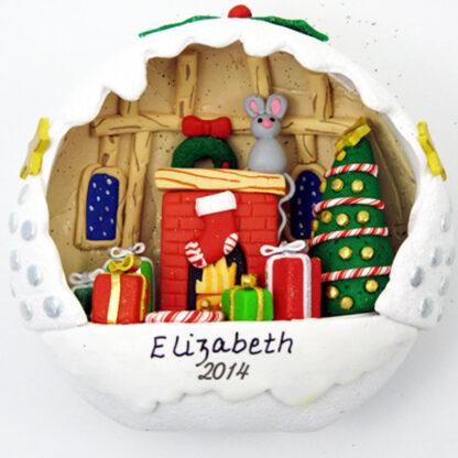 Snowball Fireplace Personalized Snowball christmas Ornaments