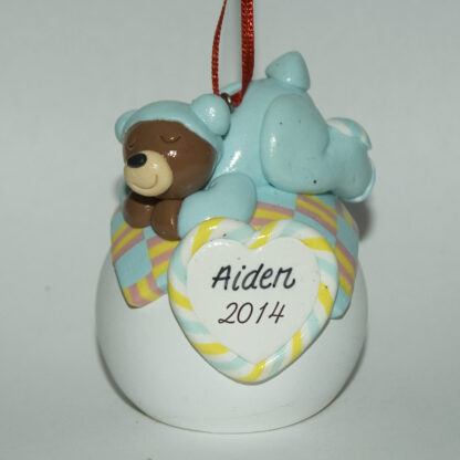 Baby Boy LED First Christmas personalized Ornaments