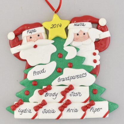 Personalized Tree with 6 Gifts Grandparent's Christmas Ornaments