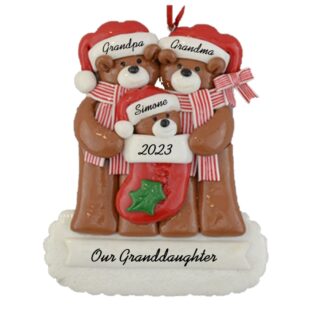 Grandpa and Grandma with Grandchild Christmas Ornament