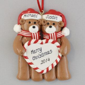 Bear Couple Personalized Christmas Ornaments