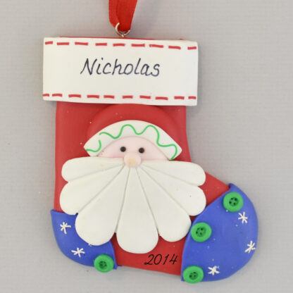 Santa Stocking Personalized christmas Ornaments