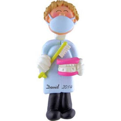 Dentist Personalized Christmas Ornaments Male Blonde