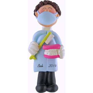 Dentist Personalized Christmas Ornaments Male Brunette