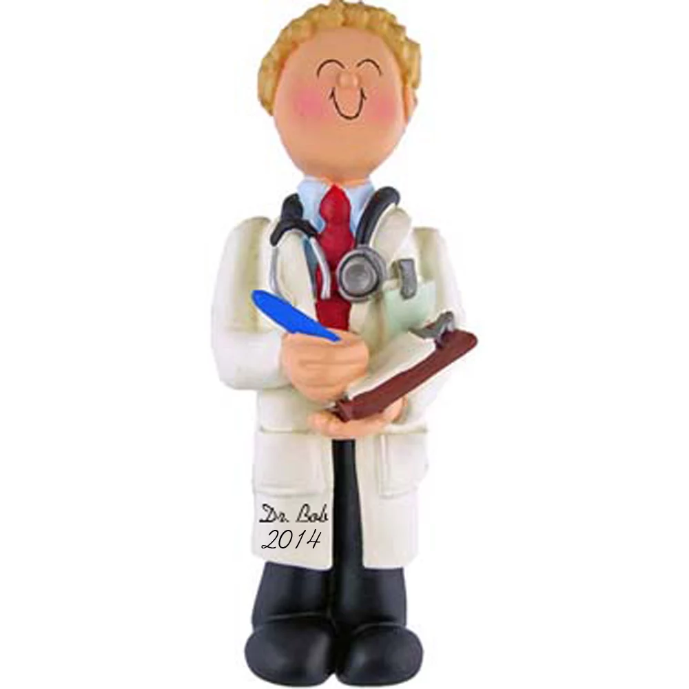 Doctor Personalized Christmas Ornaments Male Blonde