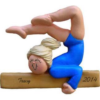 Gymnast Personalized Christmas Ornaments Female Blonde