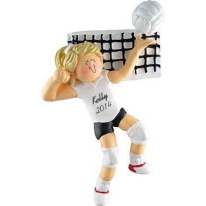 Volleyball Girl Blonde Personalized Christmas Ornaments
