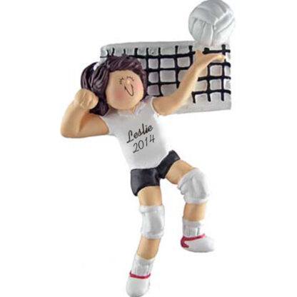 Volleyball Girl Brunette Personalized Ornaments
