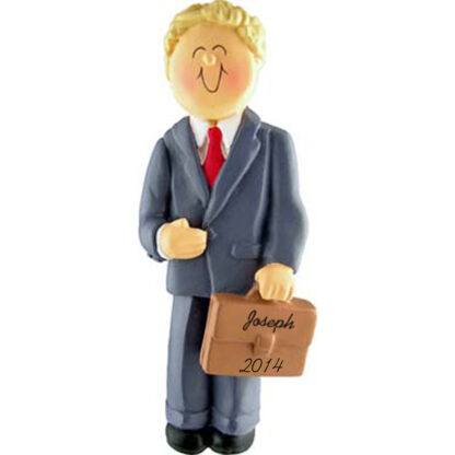 Professional/Businessman Blonde Personalized Christmas Ornaments