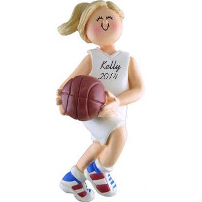 Basketball Girl Blonde Personalized Christmas Ornaments